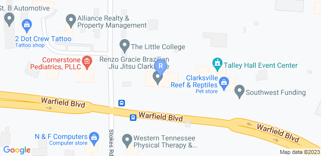 Map to Renzo Gracie Clarksville